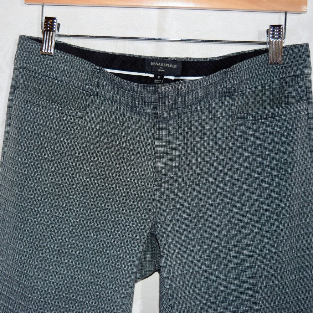 BANANA REPUBLIC Women's Size 2 Gray Multi-Plaid Sloan Slim Ankle Pants